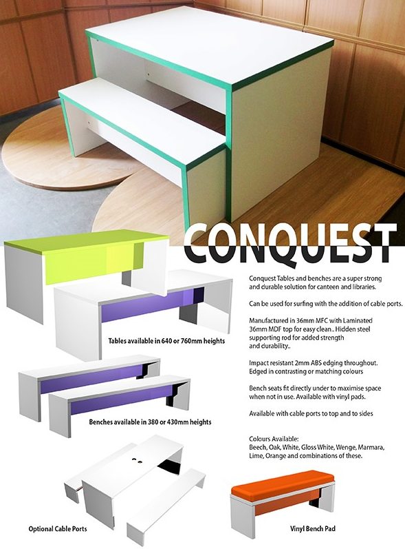 conquest bench system furniture and seating