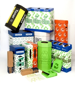 Cardboard recycle bins manufactured in the UK