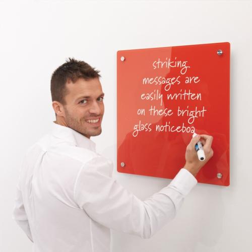 A range of attractive glass dry-wipe boards