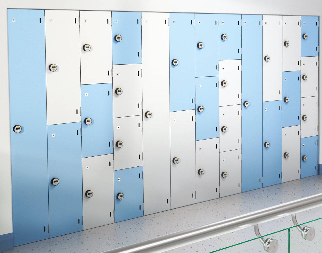 Aluminium educational lockers