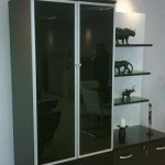 Osmose 2 Black storage with mirror black doors